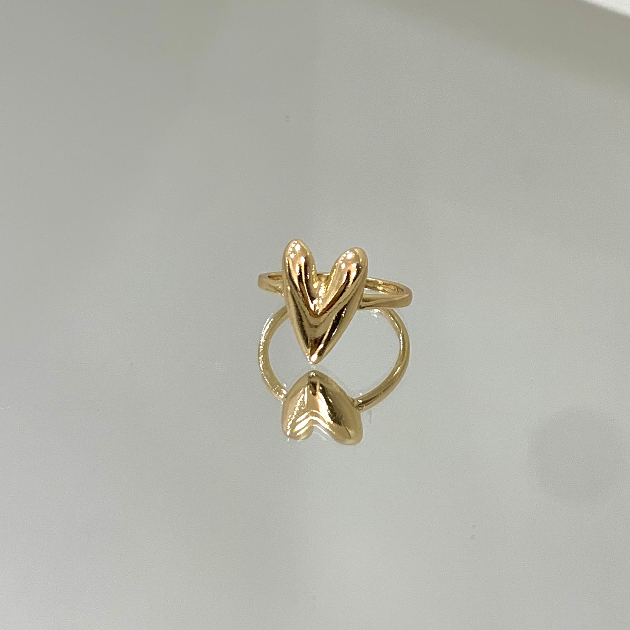 Anel Coração Puxadinho folheado a ouro 18K