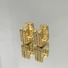 Brinco Argola Quadrada Diamond folheada a ouro 18K
