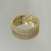 Anel Duas fileiras cravejado folheado a ouro 18K