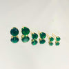 Brinco Trio Zircônia Esmeralda folheado a ouro 18K