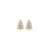 Brinco gota cravejado P folheado a ouro 18k