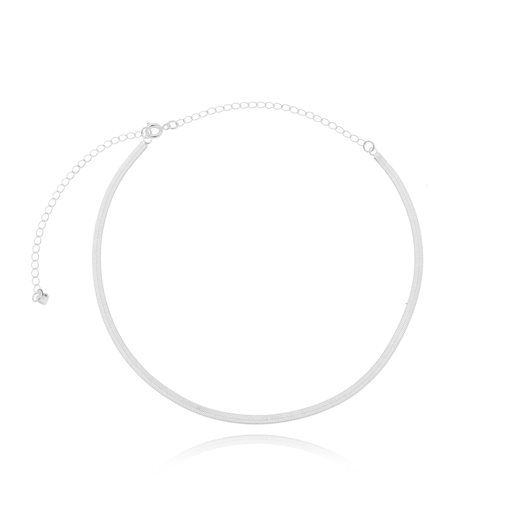 Choker snake folheado a prata