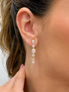 Brinco Pedras pendente folheado a ouro 18K