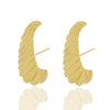 Brinco Ear Hook ondulado folheado a ouro 18k
