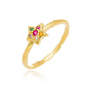 Anel de estrela rainbow folheado a ouro 18k