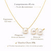 Conjunto de colar e brinco de pérola folheado a ouro 18k