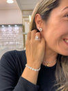Pulseira pontos de luz microcravejada folheada a prata