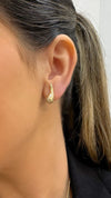 Brinco Gota Ponta Cravejada folheado a ouro 18K