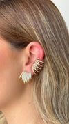 Piercing de encaixe 5 fileiras cravejadas folheado a ouro 18K