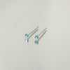 Brinco ponto de luz celeste 2mm em Prata 925