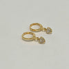 Brinco Argola Click Coraçãozinho Zircônia folheado a ouro 18K