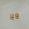 Brinco Oval lateral cravejada folheado a ouro 18K