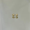Brinco Meia esfera p cravejada folheado a ouro 18K