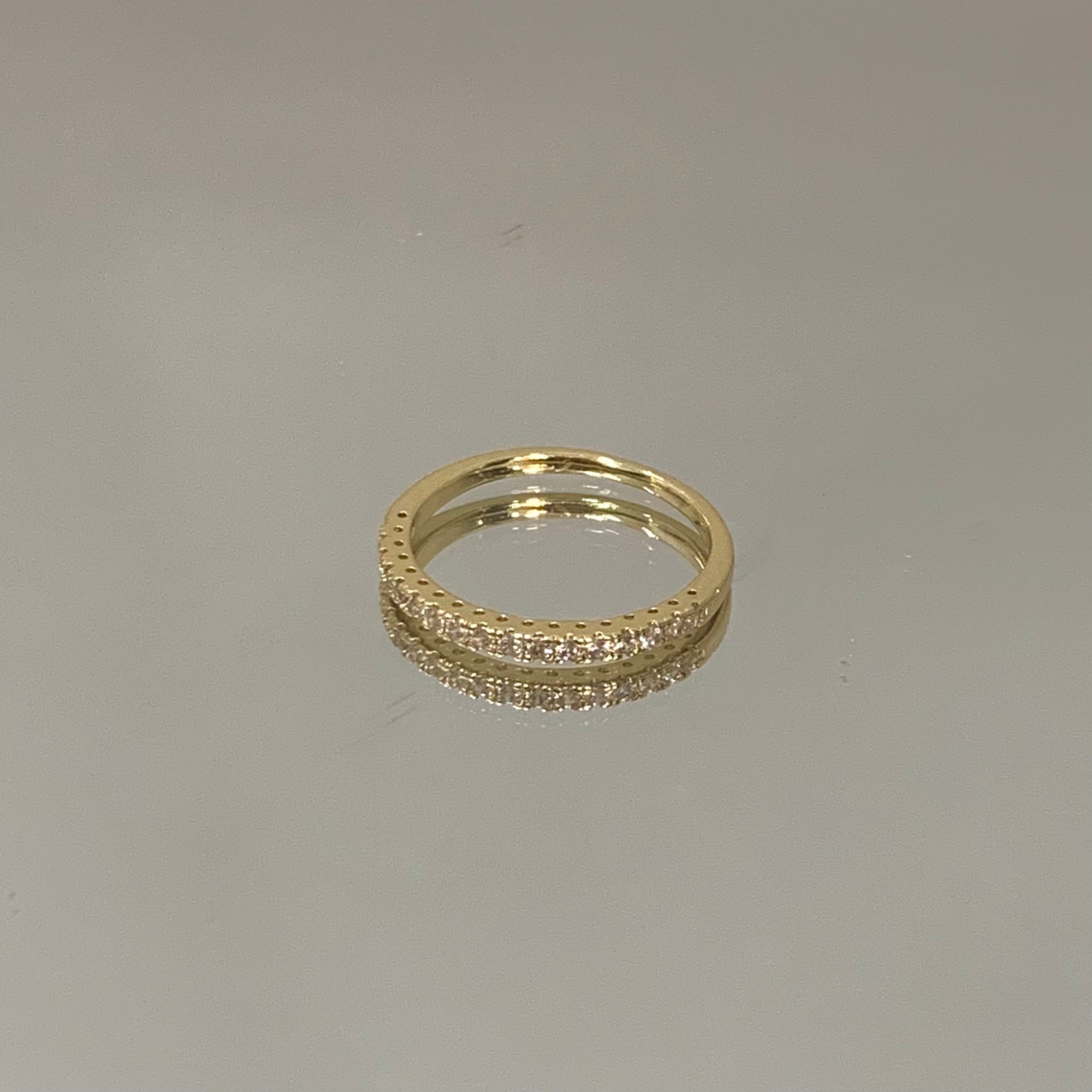 Anel Aparador Minimal folheado a ouro 18K