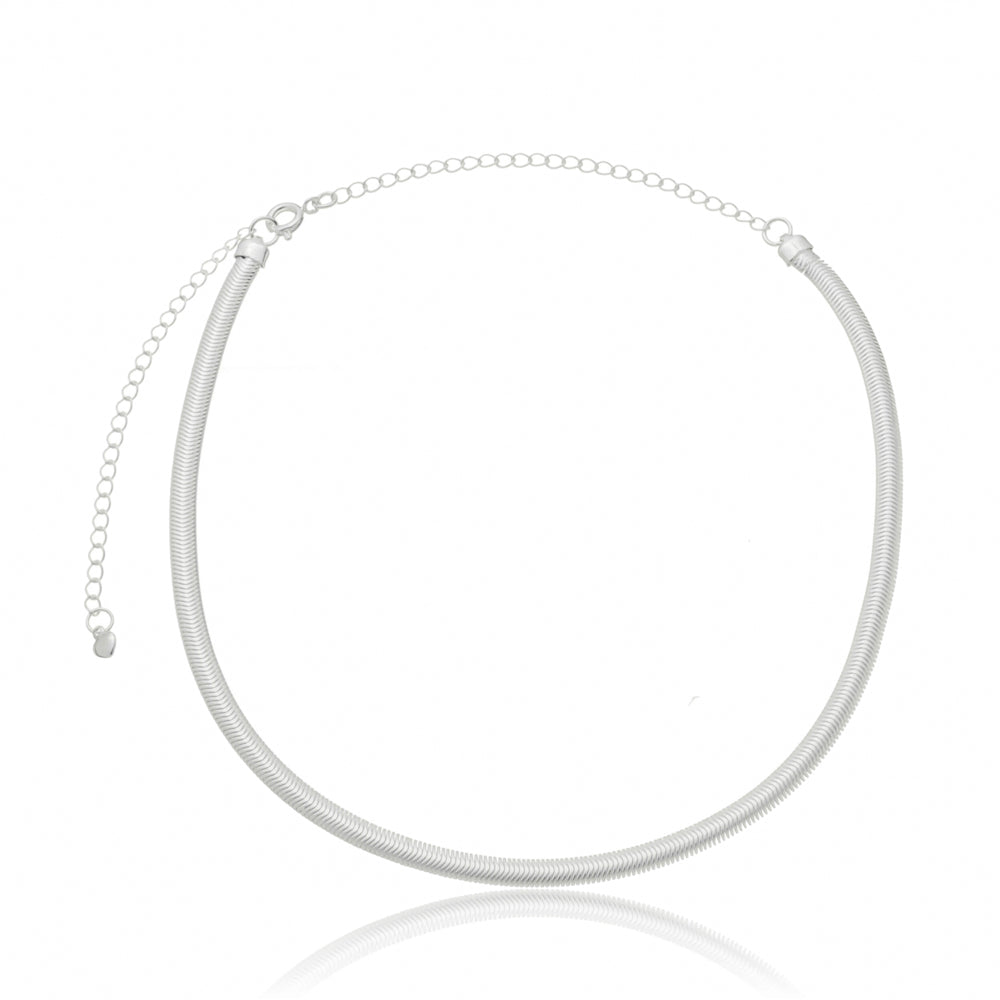 Choker malharia folheada a prata