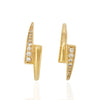 Brinco Ear Hook meia lua folheado em ouro 18k