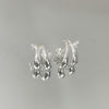 Brinco Earhook gota folheado a prata