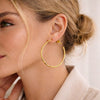 Brinco Argola Fio Facetado M folheado a ouro 18K