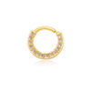 Piercing de furo argola cravejada folheado a ouro 18k
